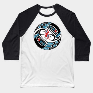 PNW tribal Courting Puffins Baseball T-Shirt